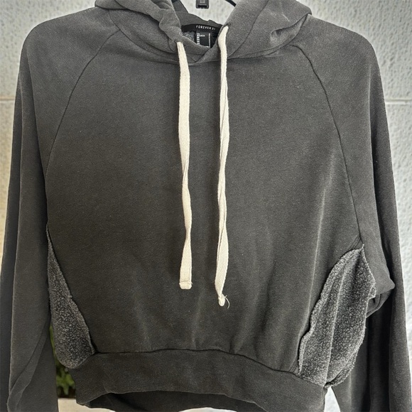 Pullover Sweatshirt Dark Gray Hoodie F21 Small - Picture 3 of 3